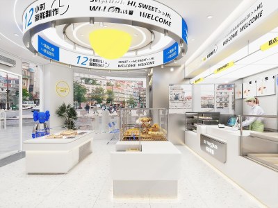现代烘焙蛋糕面包店3D模型下载